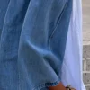 Jean court Daily Blue décontracté à poches et jambes larges, grande taille