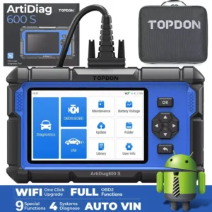 Scanner de diagnostic automobile professionnel TOPDON ArtiDiag600S : lecteur de codes OBD2 complet avec 9 fonctions essentielles