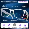 Lunettes connectées SENBONO pour hommes et femmes : appels Bluetooth, traduction IA, contrôle de la musique, réglage du volume, protection contre la lumière bleue.