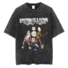 T-shirts délavés à l'effigie de l'album « Toxicity » de System of a Down, style rock, oversize, vintage, alternatif, metal.