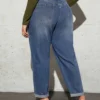 Jeans grande taille délavés pour femmes, jeans harem extensibles et amples, jeans taille haute pour femmes rondes jusqu'à 100 kg, collection 2023