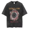 T-shirts délavés à l'effigie de l'album « Toxicity » de System of a Down, style rock, oversize, vintage, alternatif, metal.