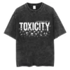 T-shirts délavés à l'effigie de l'album « Toxicity » de System of a Down, style rock, oversize, vintage, alternatif, metal.