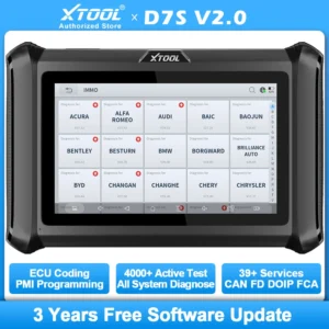 Outil D7S V2.0 D7 OBD2 Scanner Automotivo Outil de diagnostic automobile OBD 2 Scanner bidirectionnel Codage ECU CAN FD DOIP FCA 39 Réinitialisation