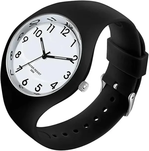 Montre Forrader avec bracelet en silicone pour femmes et filles, grand cadran, étanche, sportive, tendance, décontractée, simple, mouvement à quartz.