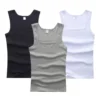 Hot Men's Tank Tops Fitness Vest Basic Elastic Sleeveless T-shirt Cotton Bodybuilding Man Clothing 3pcs/set Gym Clothing Man