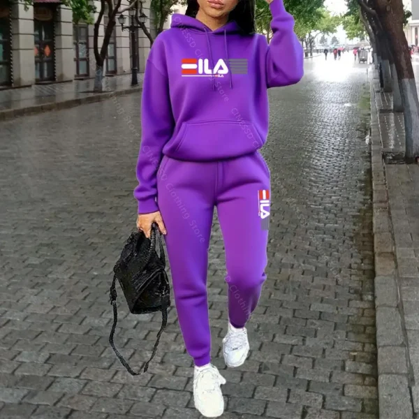 Vêtements femme automne-hiver : sweats à capuche, pantalons, ensembles streetwear de haute qualité et de luxe pour femmes.