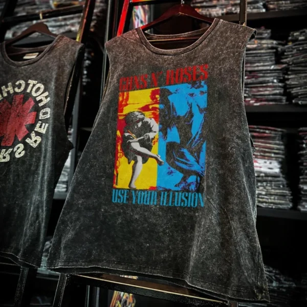 Débardeur de sport vintage en coton imprimé style rock américain, sans manches, pour homme, collection été 2025