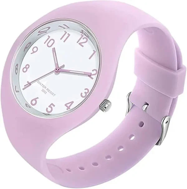 Montre Forrader avec bracelet en silicone pour femmes et filles, grand cadran, étanche, sportive, tendance, décontractée, simple, mouvement à quartz.