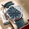 Montre-bracelet POEDAGAR Original pour homme, de luxe, étanche, lumineuse, date et jour de la semaine, à quartz, en cuir, style sport.