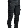 Jean cargo homme neuf, couleur unie, multipoches, taille mi-haute, grandes tailles, coupe décontractée, idéal au quotidien.