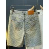 Short en jean rétro de luxe léger style Y2K, coupe ample, style hip-hop, pour homme et femme.