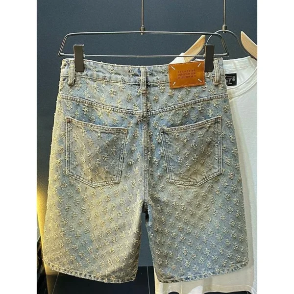 Short en jean rétro de luxe léger style Y2K, coupe ample, style hip-hop, pour homme et femme.