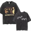 T-shirts délavés à l'effigie de l'album « Toxicity » de System of a Down, style rock, oversize, vintage, alternatif, metal.
