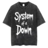 T-shirts délavés à l'effigie de l'album « Toxicity » de System of a Down, style rock, oversize, vintage, alternatif, metal.