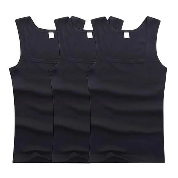 Hot Men's Tank Tops Fitness Vest Basic Elastic Sleeveless T-shirt Cotton Bodybuilding Man Clothing 3pcs/set Gym Clothing Man