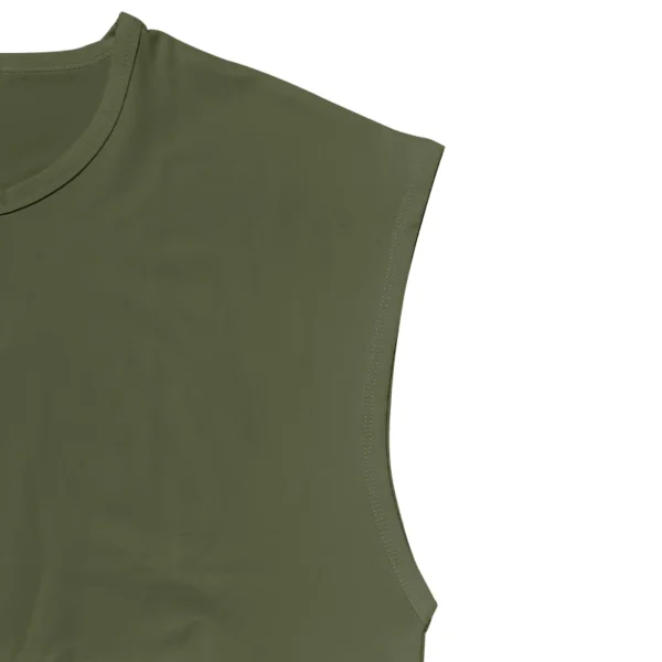 Independent station 24 cross-border men's summer new sleeveless t-shirt youth casual loose solid color thin shoulder t-shirt spo