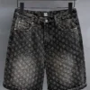 Short en jean rétro de luxe léger style Y2K, coupe ample, style hip-hop, pour homme et femme.