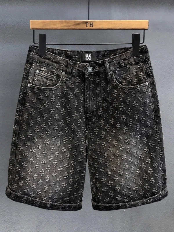 Short en jean rétro de luxe léger style Y2K, coupe ample, style hip-hop, pour homme et femme.