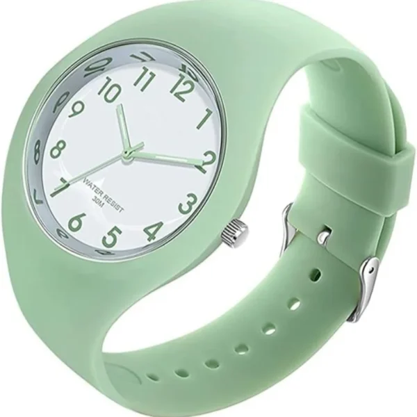 Montre Forrader avec bracelet en silicone pour femmes et filles, grand cadran, étanche, sportive, tendance, décontractée, simple, mouvement à quartz.