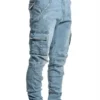 Jean cargo homme neuf, couleur unie, multipoches, taille mi-haute, grandes tailles, coupe décontractée, idéal au quotidien.