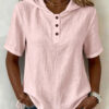 V-neck Solid-color Casual Short-sleeve T-shirt