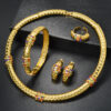 Chinese-style Diamond-studded Ring Bracelet Necklace And Earring Set