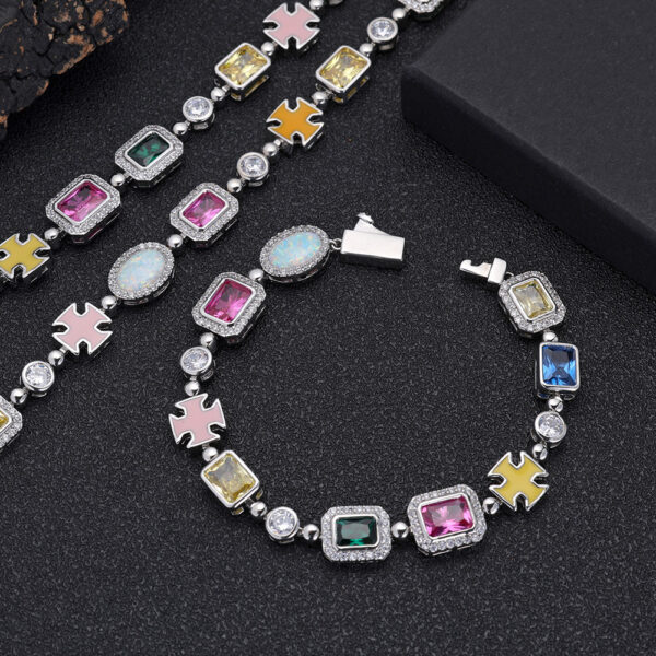 New Hip Hop Color Gemstone Women's Necklace