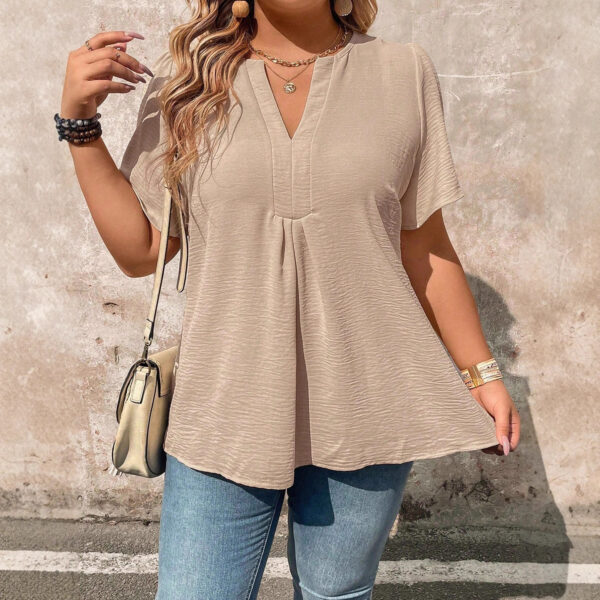 Women's V-neck Short-sleeve Chiffon Top