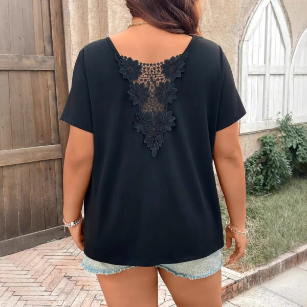 c76af8a2-63a1-499a-b4ce-630eee75c6fe.jpg Patchwork Fashionable Lace-trimmed T-shirt Womens Clothing