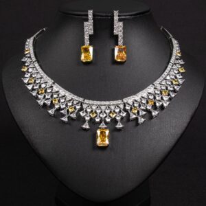 Minimalist And Exquisite Zircon Necklace And Earring Set