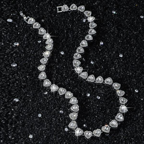 New Mens Heart-shaped Patchwork Chain Necklace Streetwear Hip-hop Style