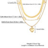 Retro Geometric Heart-Shaped Fashionable Metal Multi-Layer Necklace For Women
