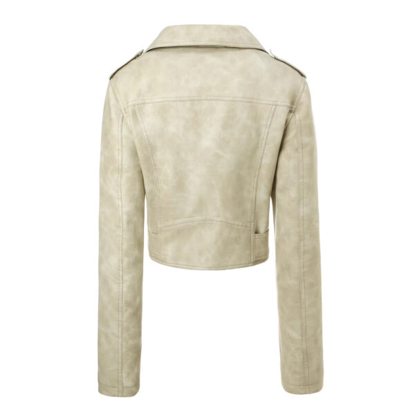 Veste de motard en cuir PU pour femme