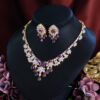 Two-piece Full-diamond Elegant Necklace And Earring Set