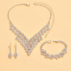 Diamond-shaped Jewelry Necklace Bracelet Earrings For Women