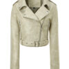 Veste de motard en cuir PU pour femme