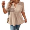 Women's V-neck Short-sleeve Chiffon Top