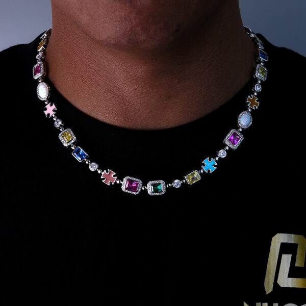 New Hip Hop Color Gemstone Women's Necklace