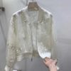 Veste d'été chic brodée de perles, protection solaire