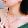 Ear-stud Necklace Set A Slimming Two-piece Featuring Zircon Inlays