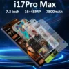 Téléphone portable Ai 17 Pro Max, smartphone Android 5G, écran HD 7,3 pouces, double SIM, batterie 7800 mAh + 2 To, double SIM, débloqué, appareil photo 16+48 MP, version internationale.