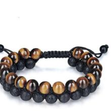 Tiger's Eye & Lava Stone Bracelet