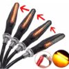 Newest 4x Universal flowing water flickering led motorcycle turn signals Indicators Flexible Blinkers Foldable Amber light lamp