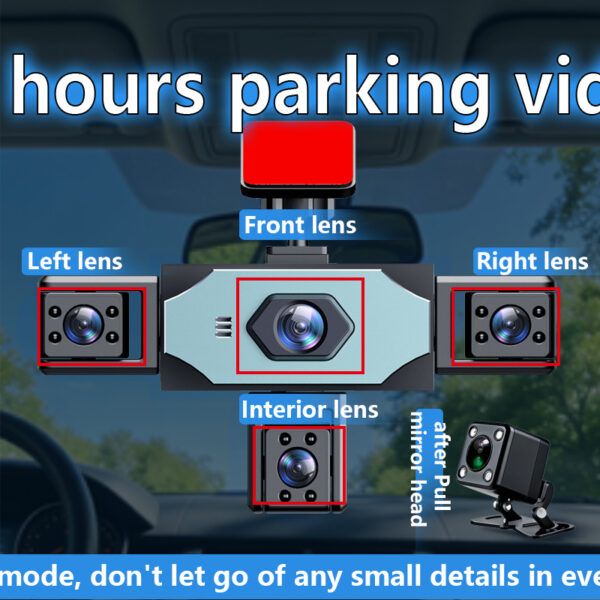 Five Camera Driving Recorder, 1080P High-definition Night Vision, Mobile App For Viewing Videos