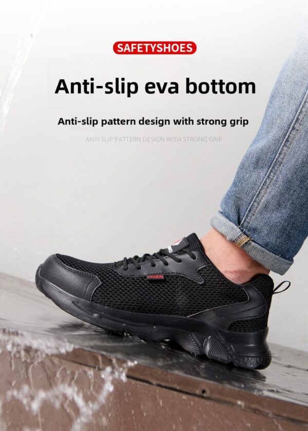 Chaussures de sécurité anti-perforation pour hommes, chaussures de travail d'été respirantes en maille, embout en plastique.