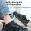 Chaussures de sécurité anti-perforation pour hommes, chaussures de travail d'été respirantes en maille, embout en plastique.