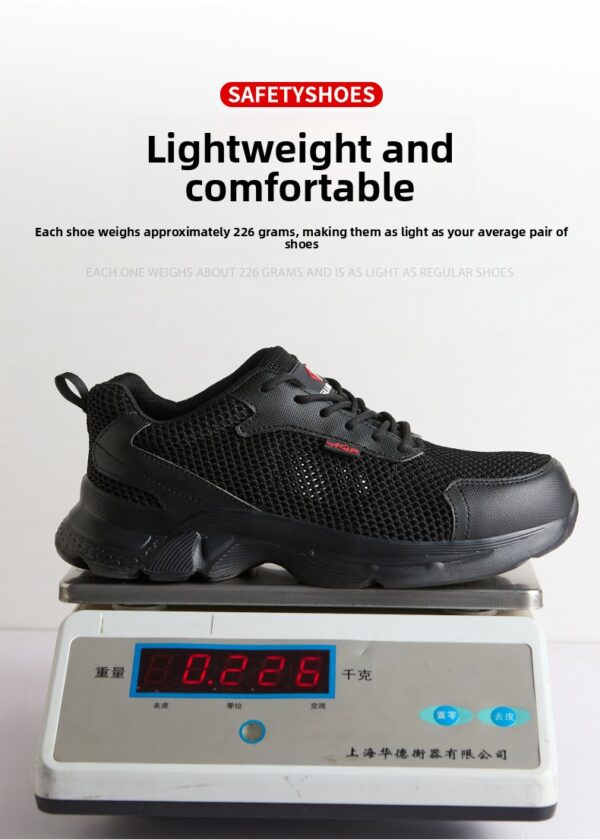 Chaussures de sécurité anti-perforation pour hommes, chaussures de travail d'été respirantes en maille, embout en plastique.