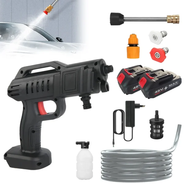 Pistolet de lavage de voiture haute pression 100 bars, sans fil, rechargeable, puissant, pour batterie Makita.