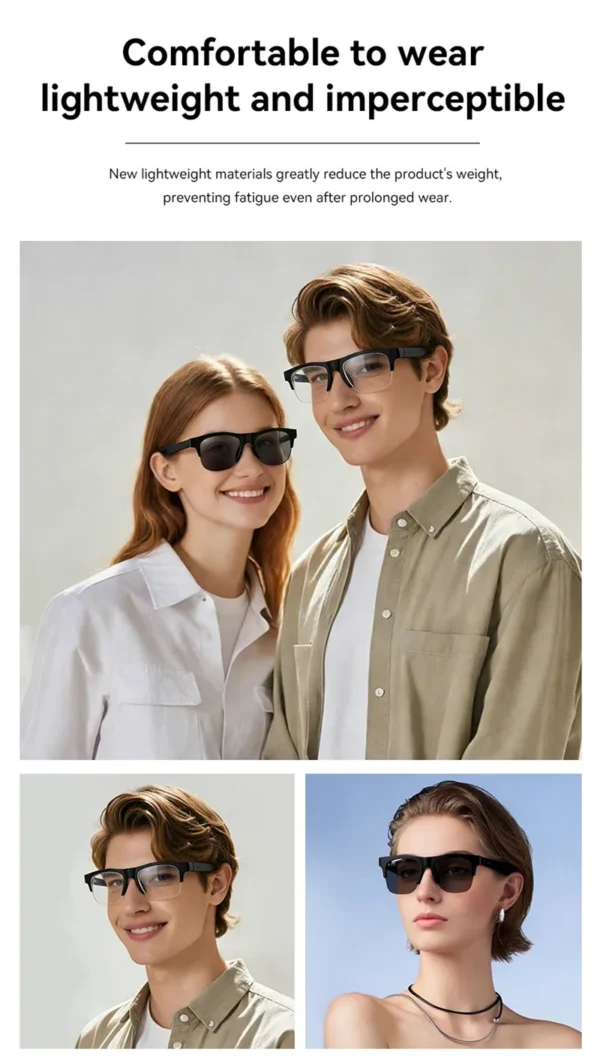 Lunettes intelligentes Lenovo avec assistant vocal IA, résolution 4K, télécommande tactile, appareil photo/vidéo, traducteur et connectivité Bluetooth sans fil.